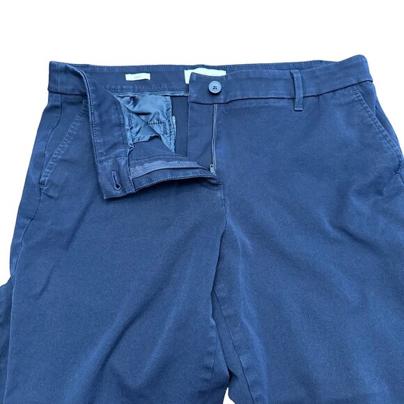 Talbots Pants Women 14 Petite Navy Blue Cropped Flat Front Ankle - Picture 7 of 15